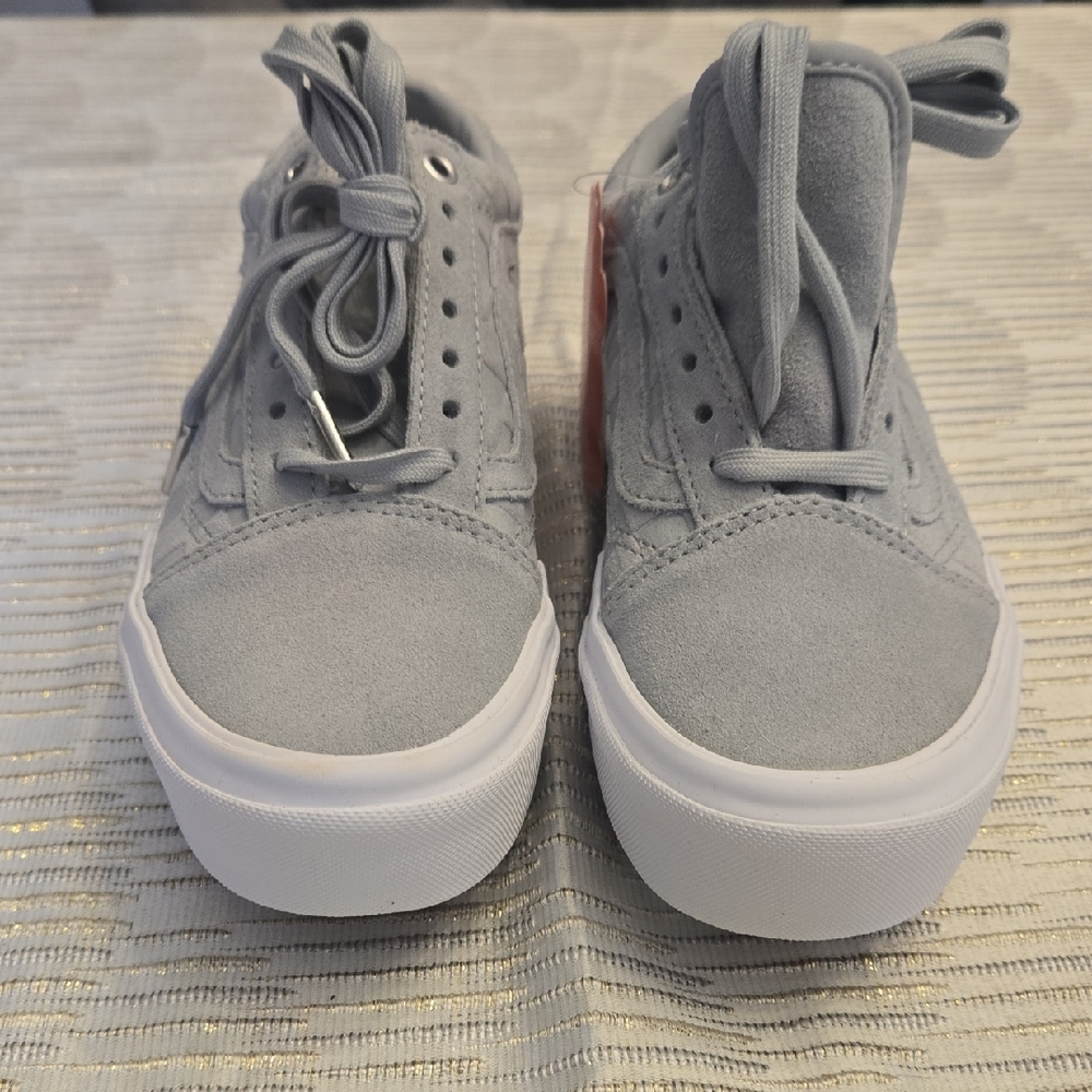 Nwt Vans Womens Gray Suede Platform Sneakers 6.5 - Picture 2 of 7